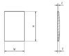 Glass, square(rectangle), Flat bottom with single dome, H = 23,00 mm