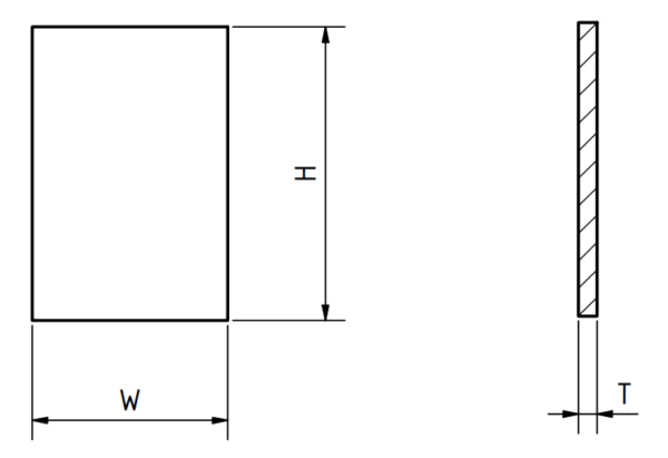 Cristal, cuadrado(rectángulo), plano, H = 21,03 mm