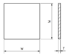 Glass, square, flat, W = 15,50 mm