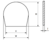 Glass, horseshoe, H = 19,74 mm