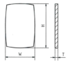 Glass, rectangle, rounded(Squircle), hollow, H = 23,40 mm