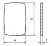 Glass, rectangle, rounded(Squircle), flat, H = 19,02 mm