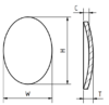 Glas, oval, doppelkuppel, H = 27,52 mm