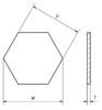 Glass, octagons, flat, V = 15,00 mm