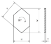 Glass, octagons, long Flat, H = 26,98 mm