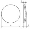 Glass, round, double dome, D = 25,50 mm