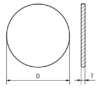 Glass, round, flat, D = 28,48 mm