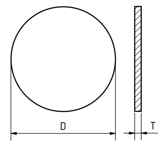 Cristal, redondo, plano, D = 28,48 mm