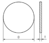 Glass, round, flat, metallic Gold-Ag, D = 17,50 mm