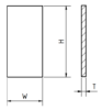 Glass, square(rectangle), flat, H = 16,65 mm